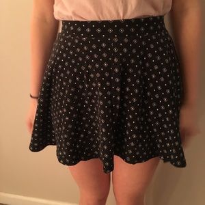 Black polka dot skater skirt